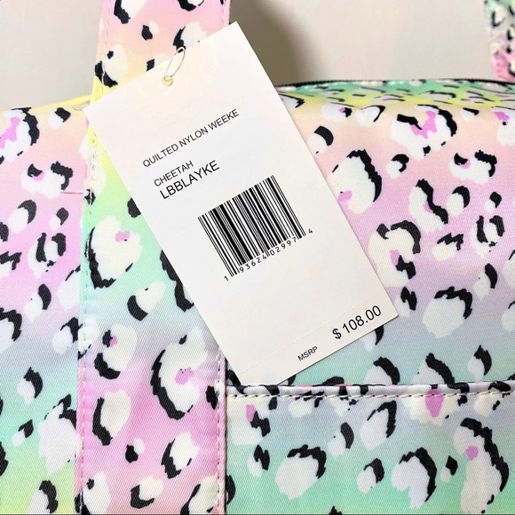 Luv Betsey Johnson Blayke Weekender Cheetah Print Duffel Tote Bag NWT - Picture 6 of 9